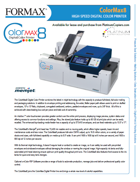 Formax ColorMax8 Brochure