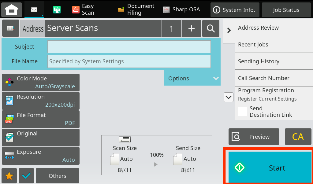 tap start to scan with one-touch program features