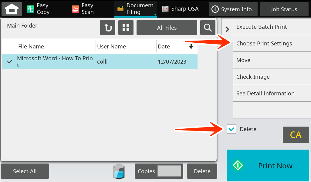 Choose Print Settings