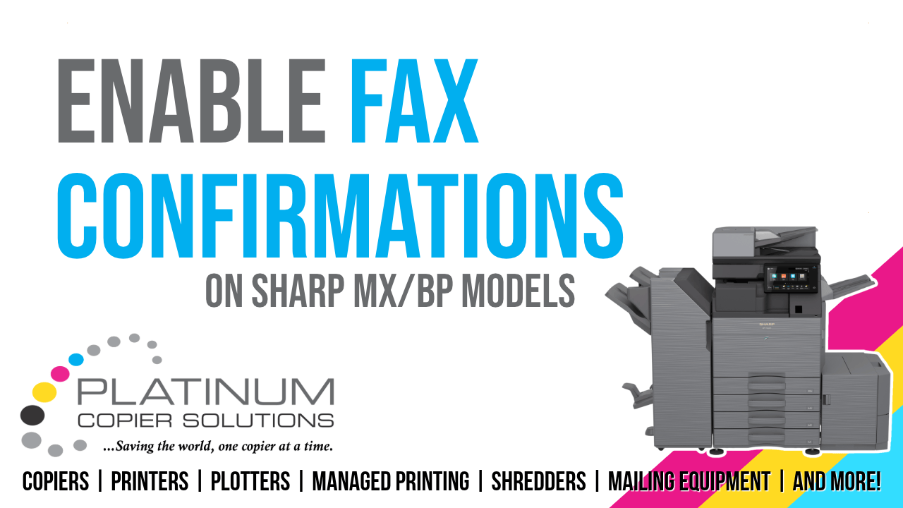 Enable Fax Confirmations